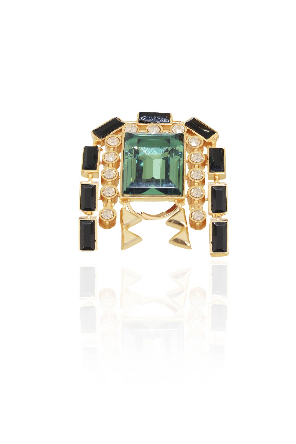 Green Swarovski Baguette Ring