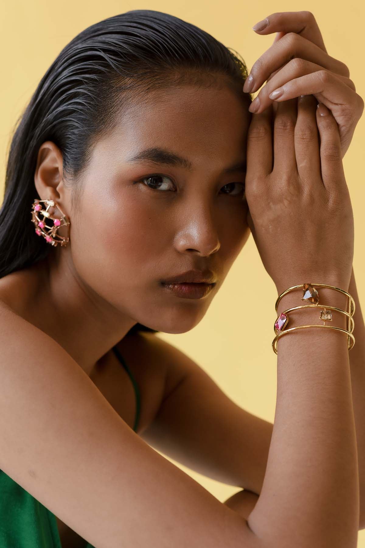 Gold Swarovski Studded Bracelet