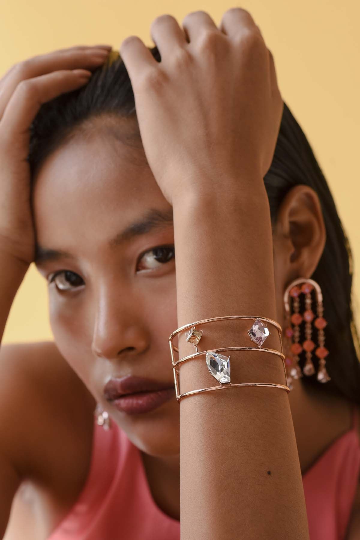 White Swarovski Studded Bracelet