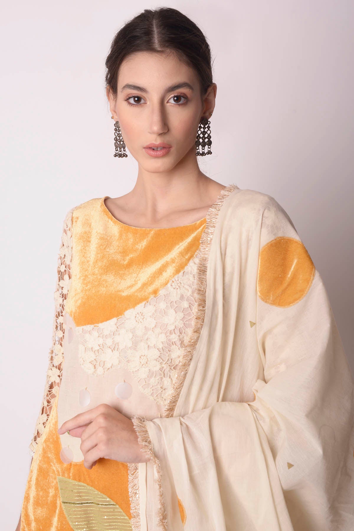 Cotton Ivory Short Kurta Set