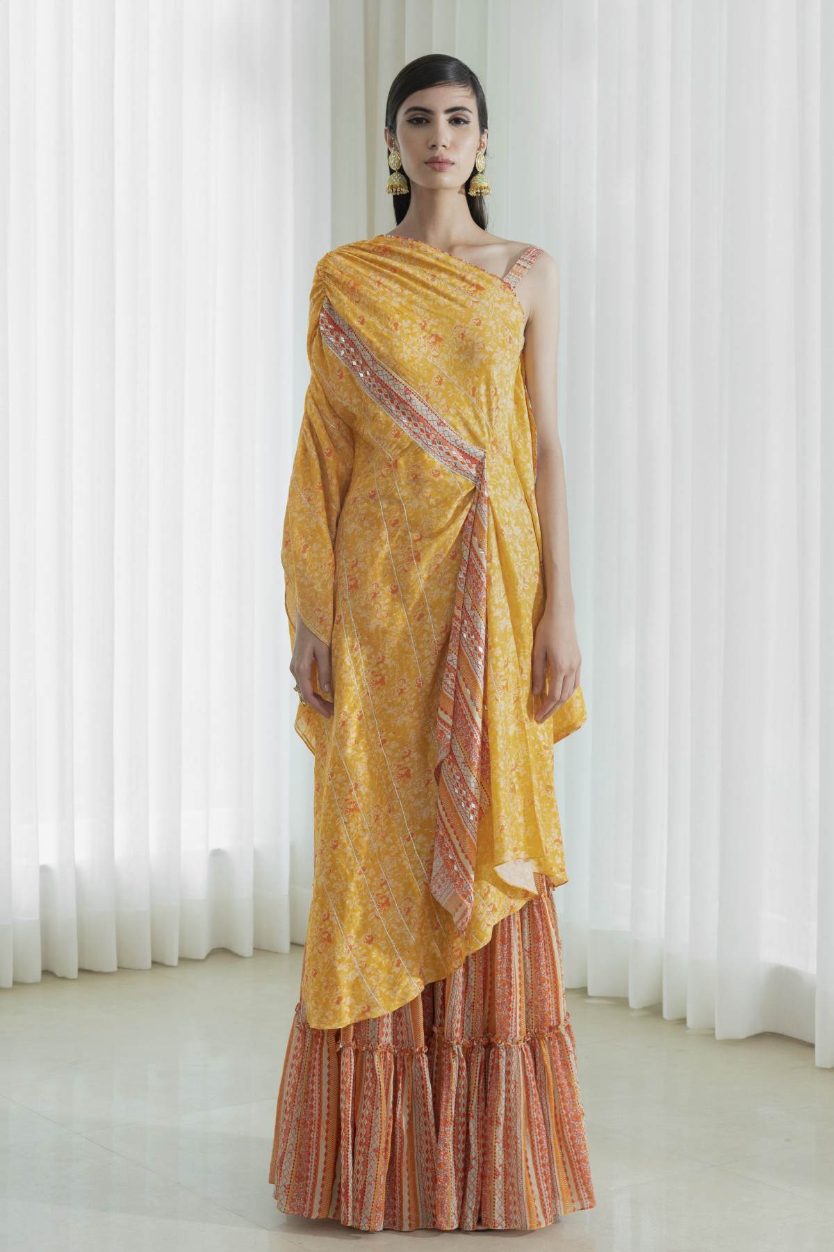 Buy Tiered Tunic Sharara Set by Mandira Wirk