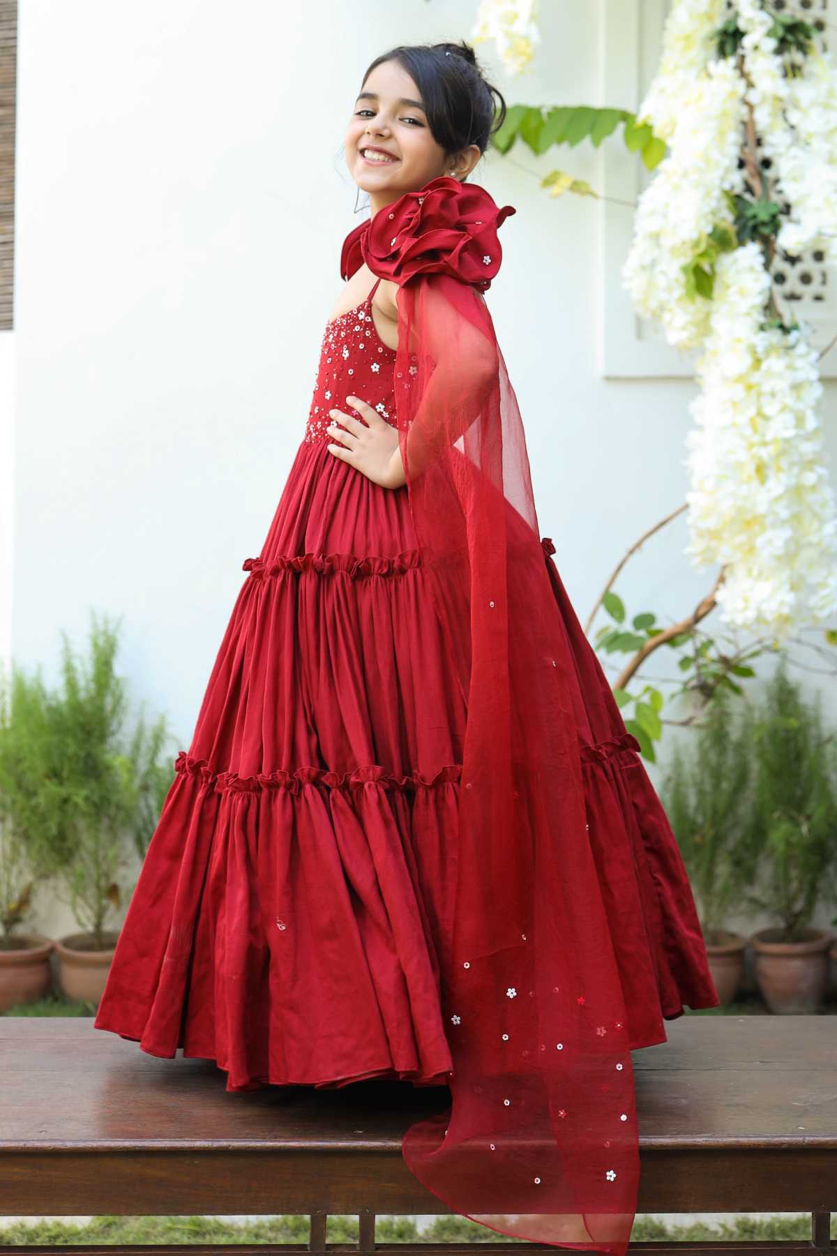 Tiered Vegan Silk Gown