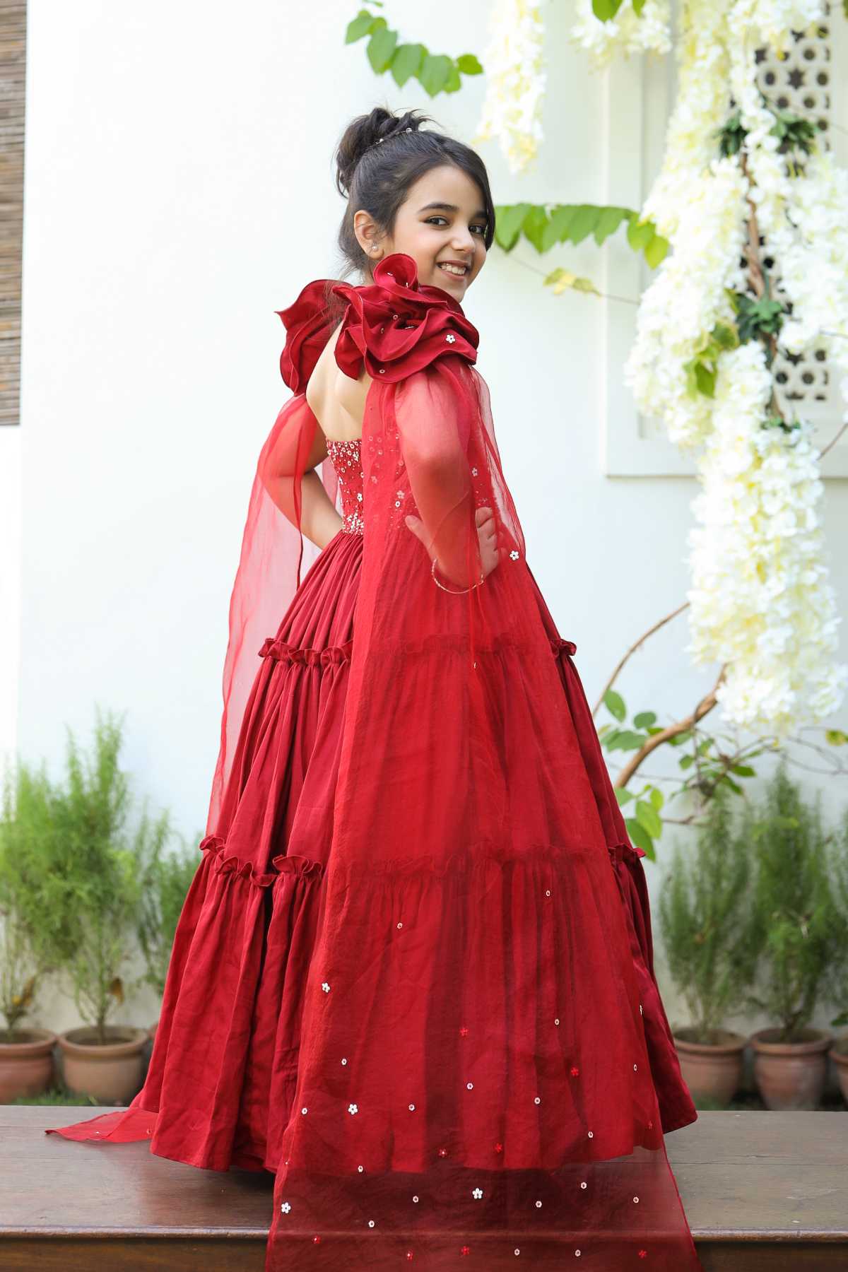 Tiered Vegan Silk Gown