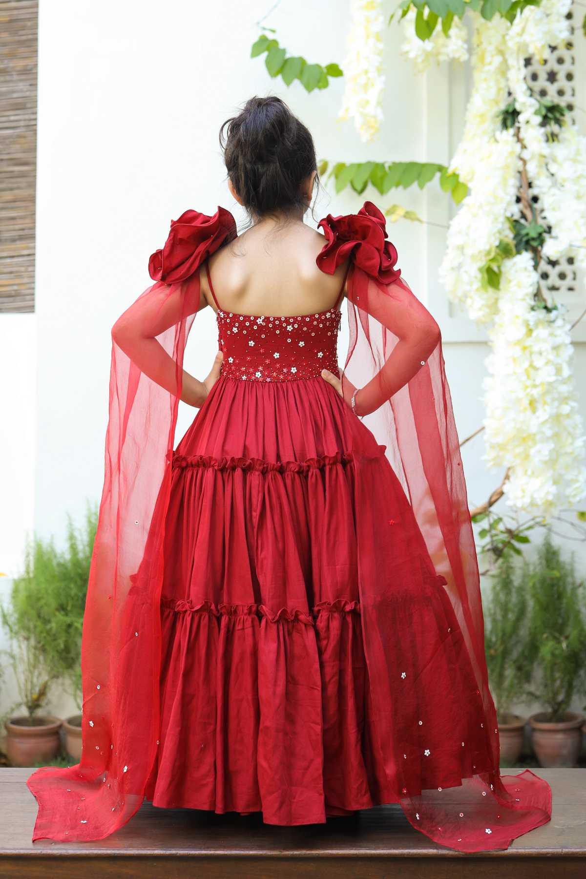 Tiered Vegan Silk Gown