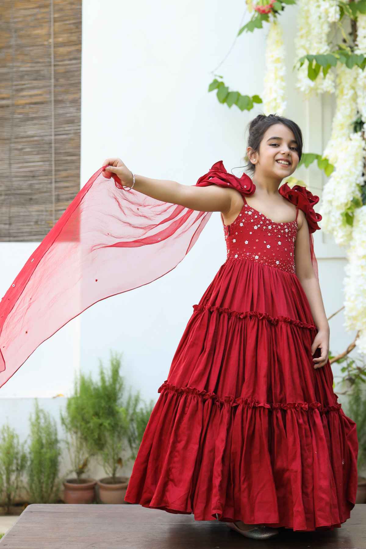 Tiered Vegan Silk Gown