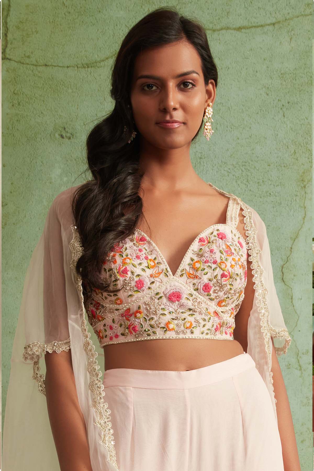 Tiered Zardosi Cape Set