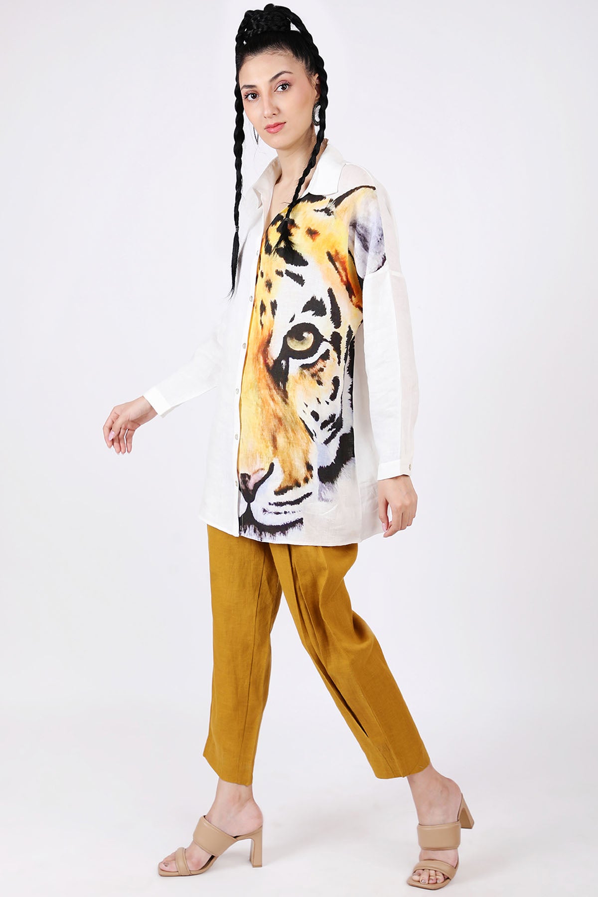 Tiger Printed Linen Shirt