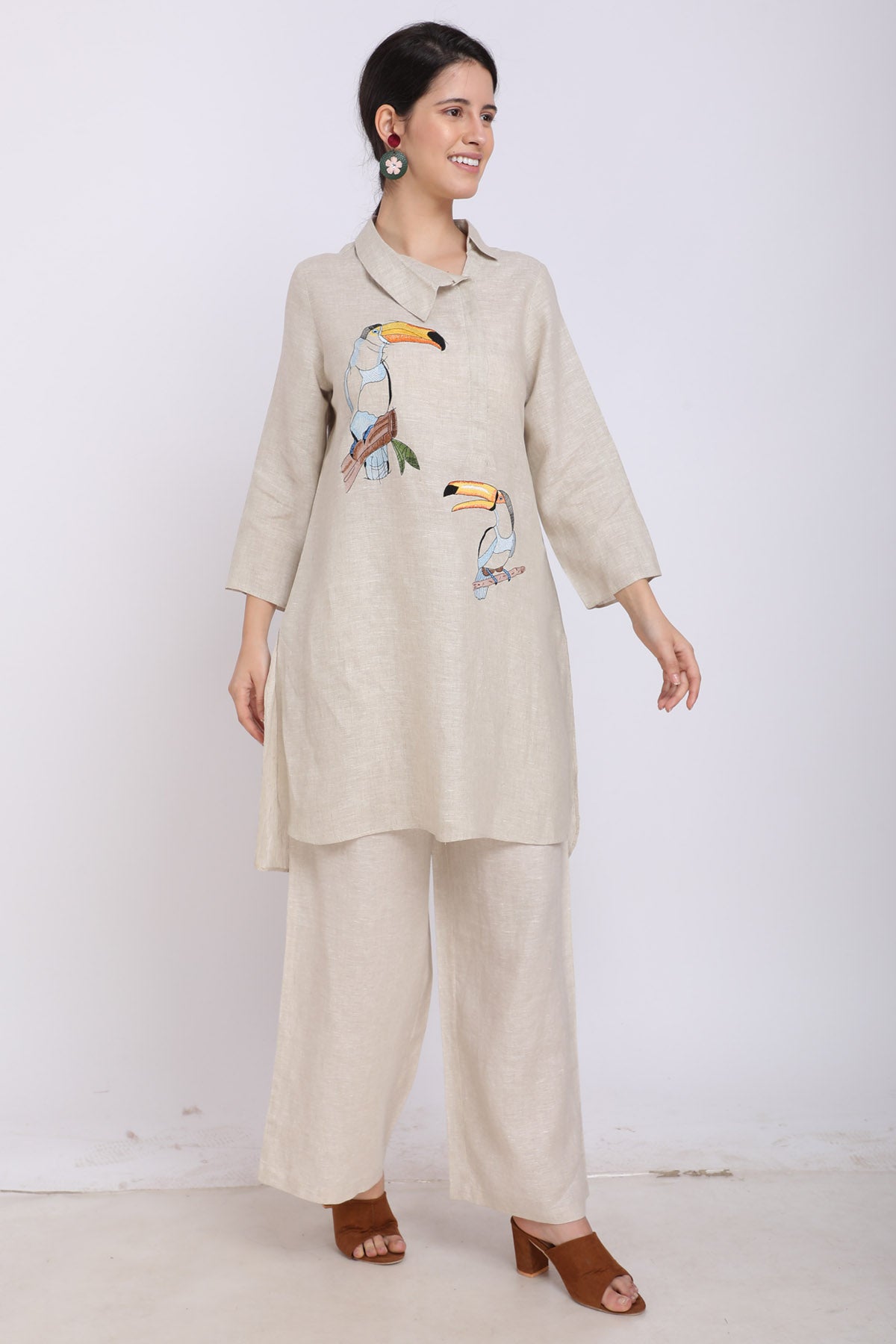 Tucan Bird Embroidered Tunic