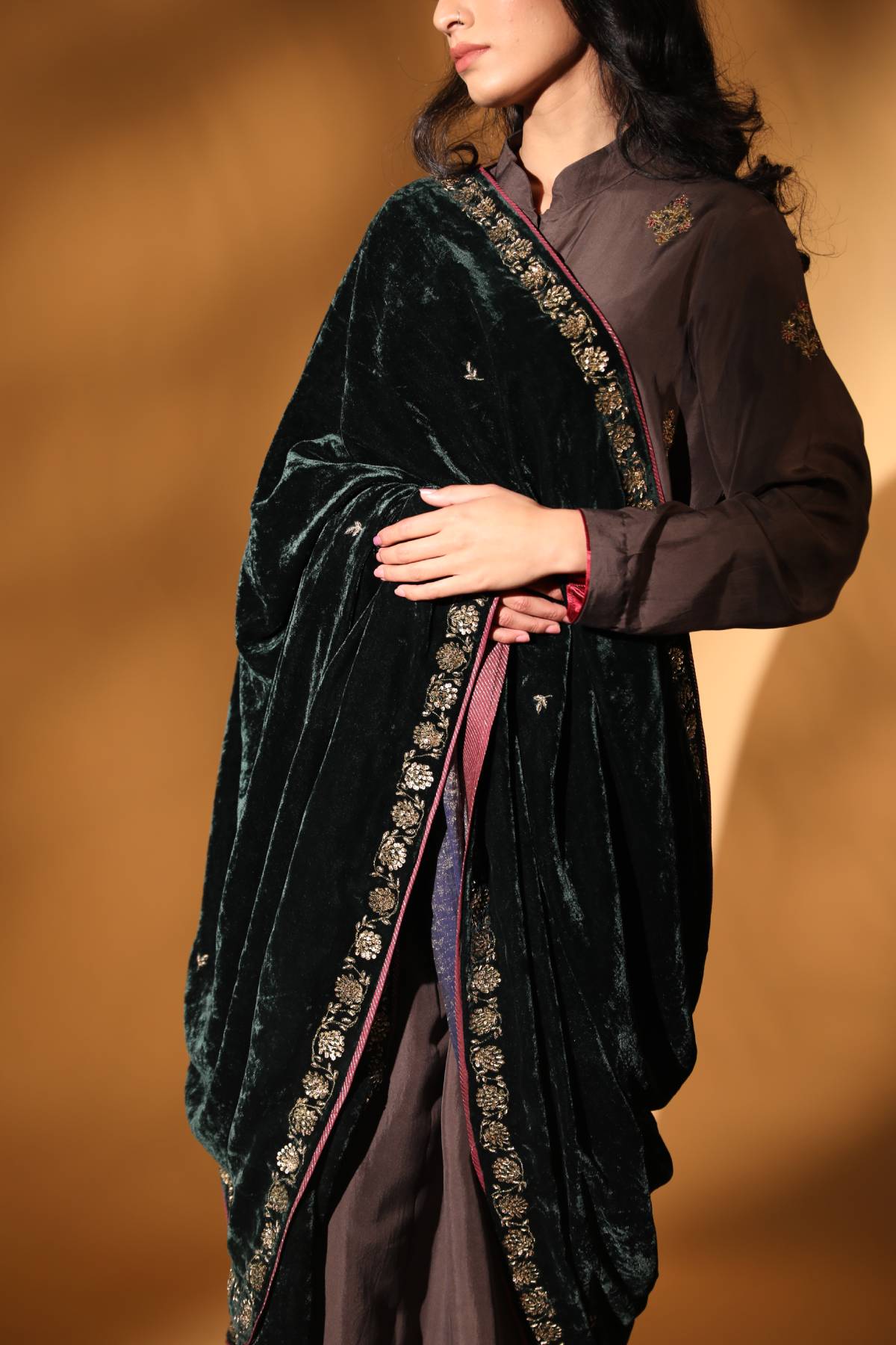 Velvet Zardosi Dushala