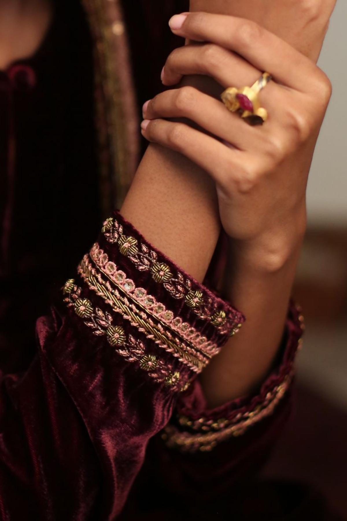 Red Velvet Zardosi Salwar Set