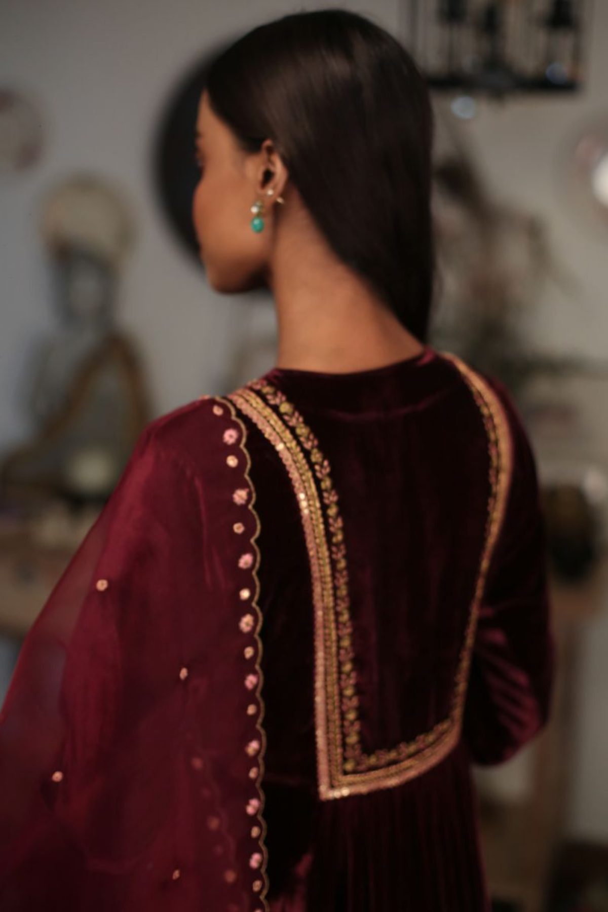 Red Velvet Zardosi Salwar Set