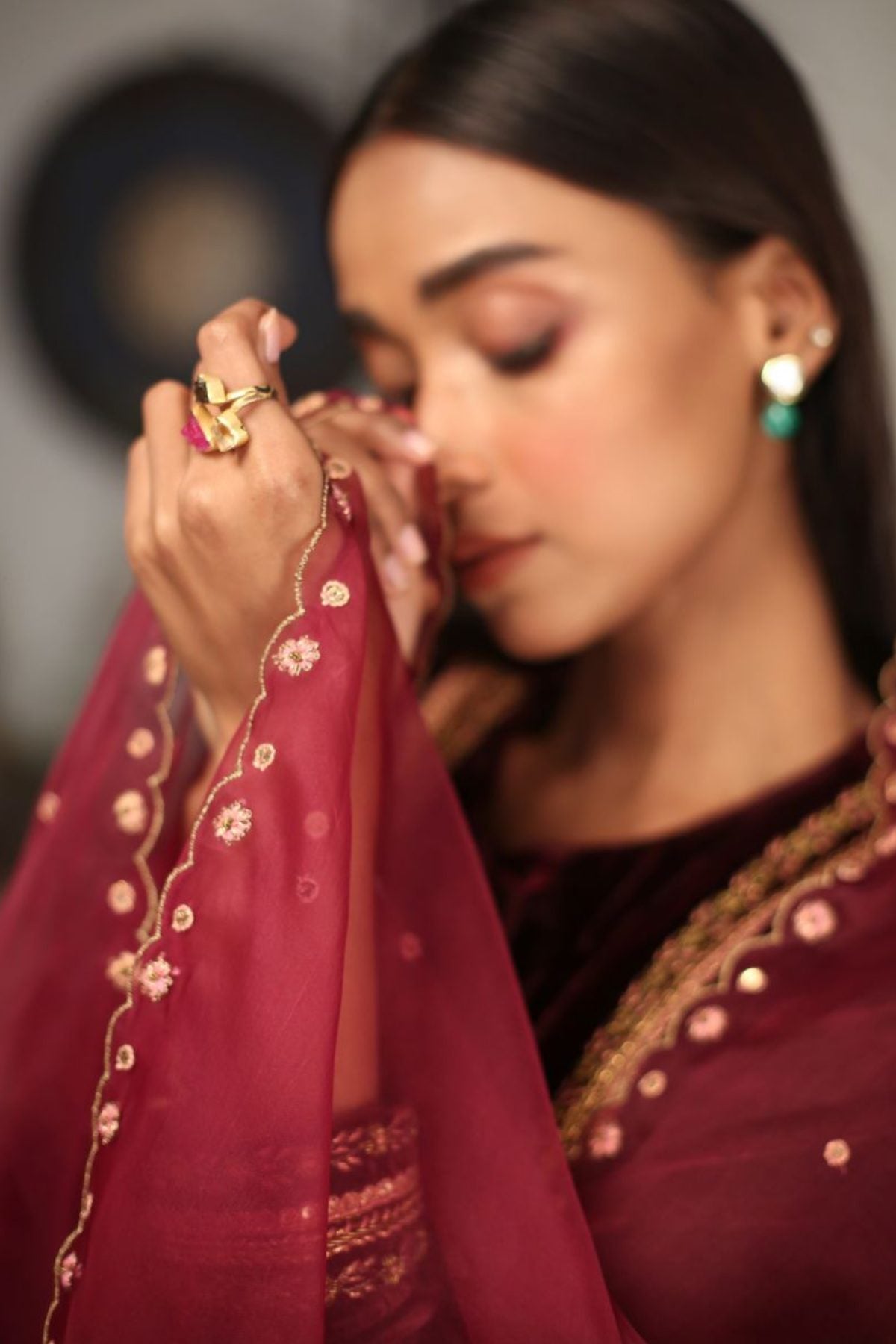 Red Velvet Zardosi Salwar Set