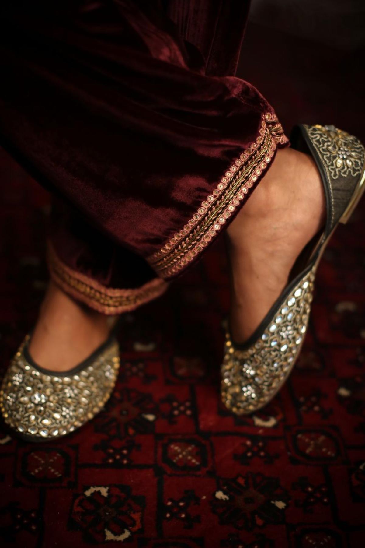 Red Velvet Zardosi Salwar Set