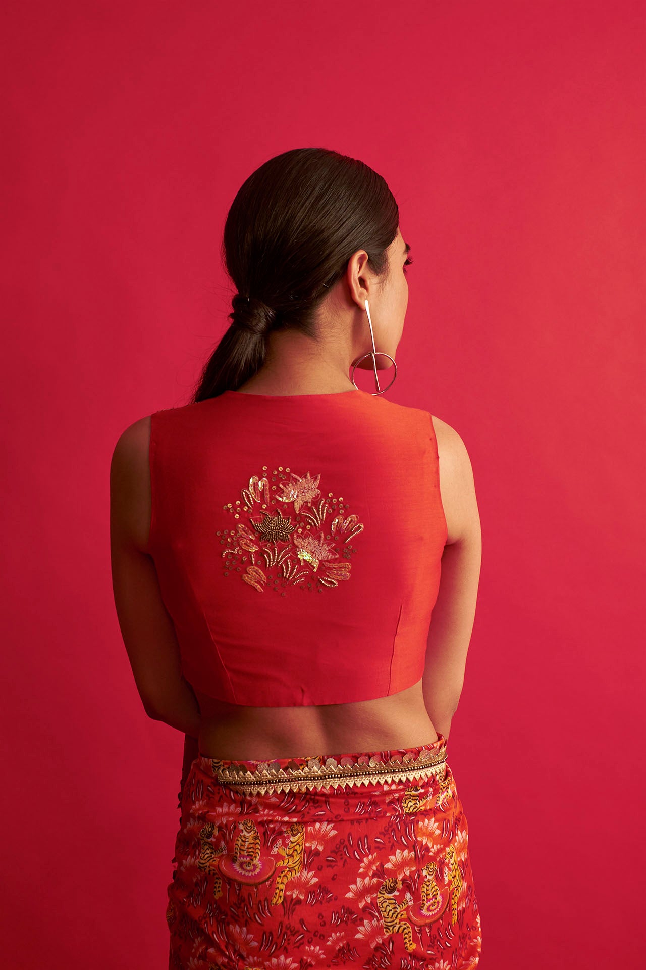 Placement V-Neck Blouse