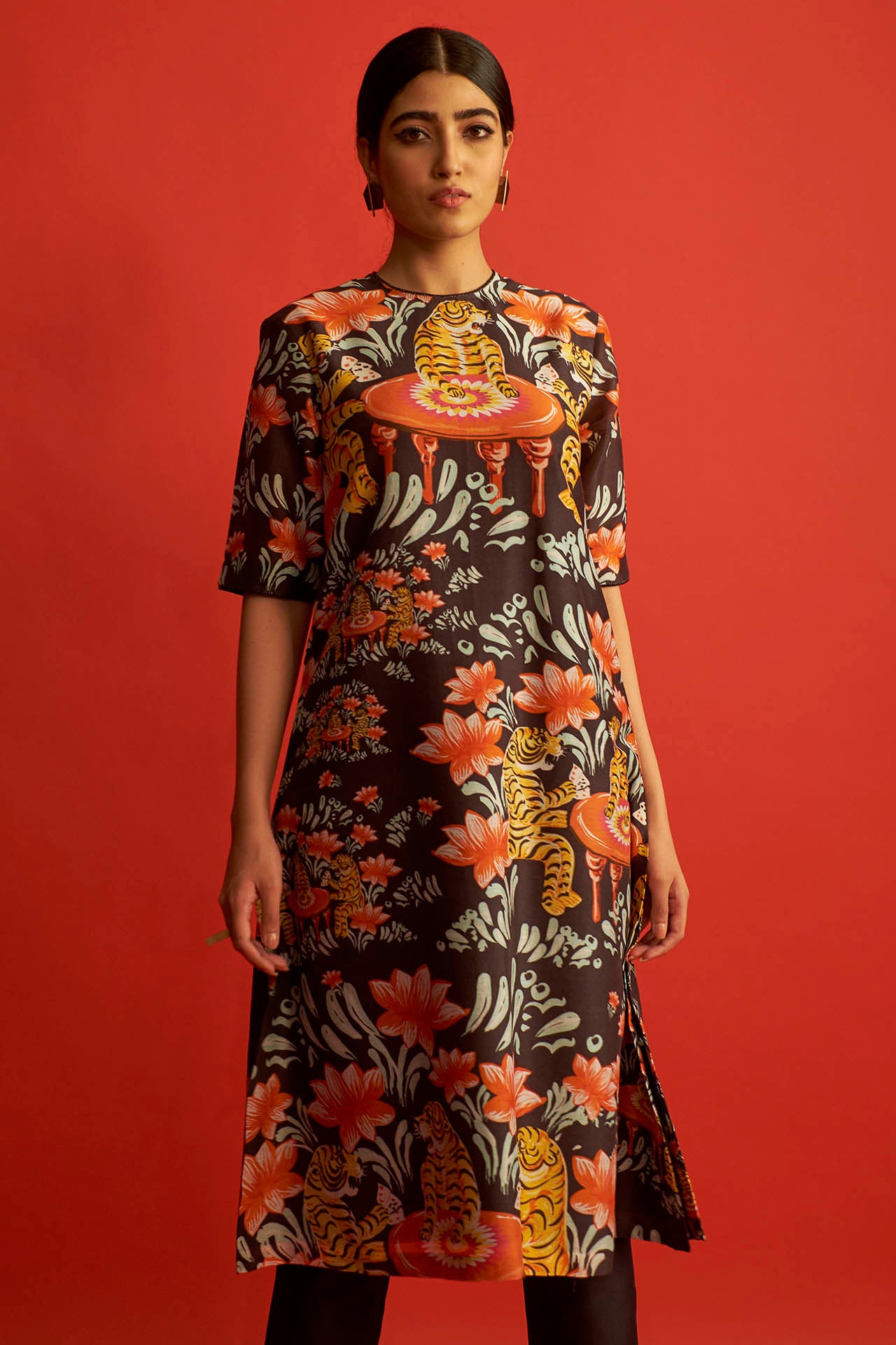 Digital Tiger Print Kurta