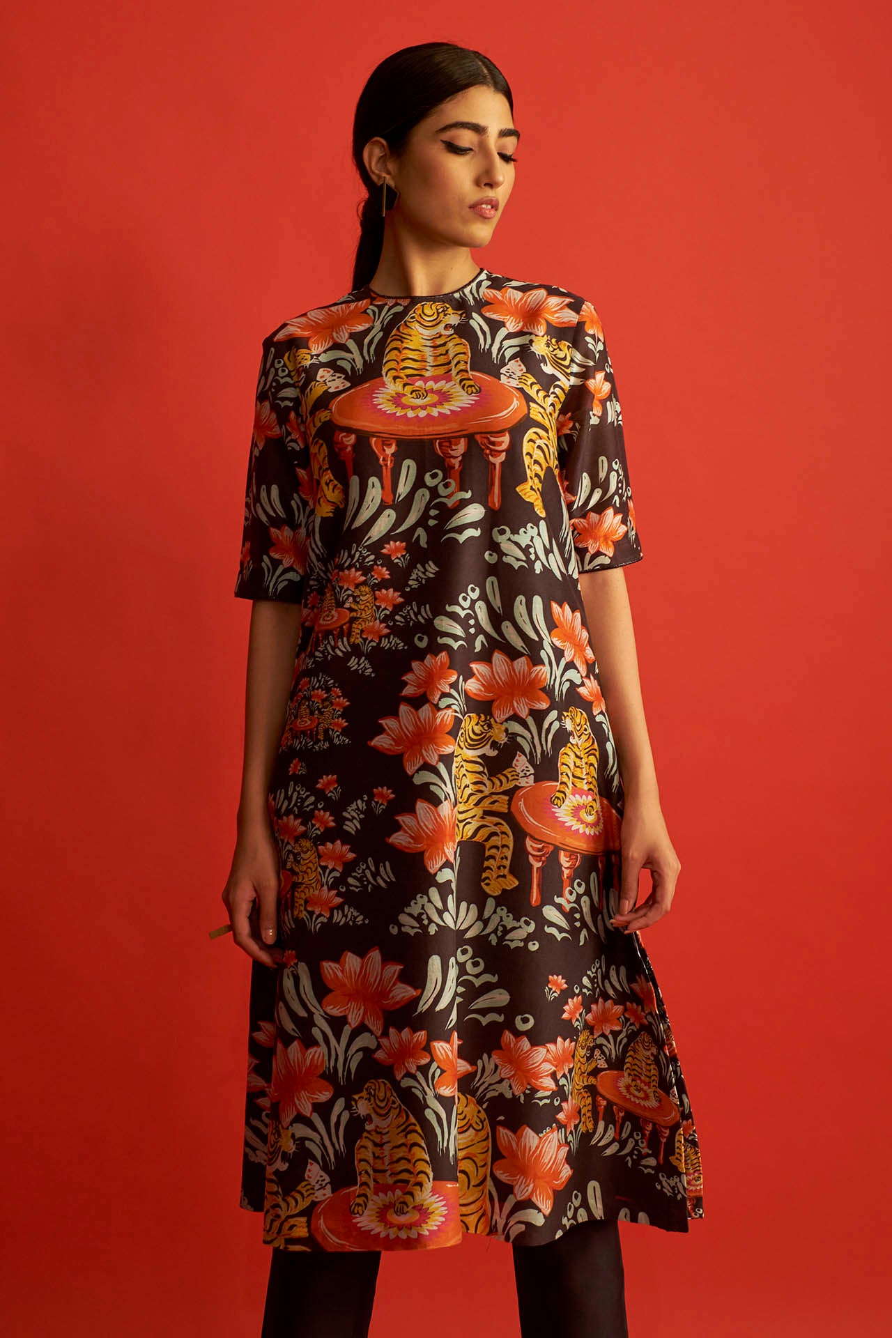 Digital Tiger Print Kurta