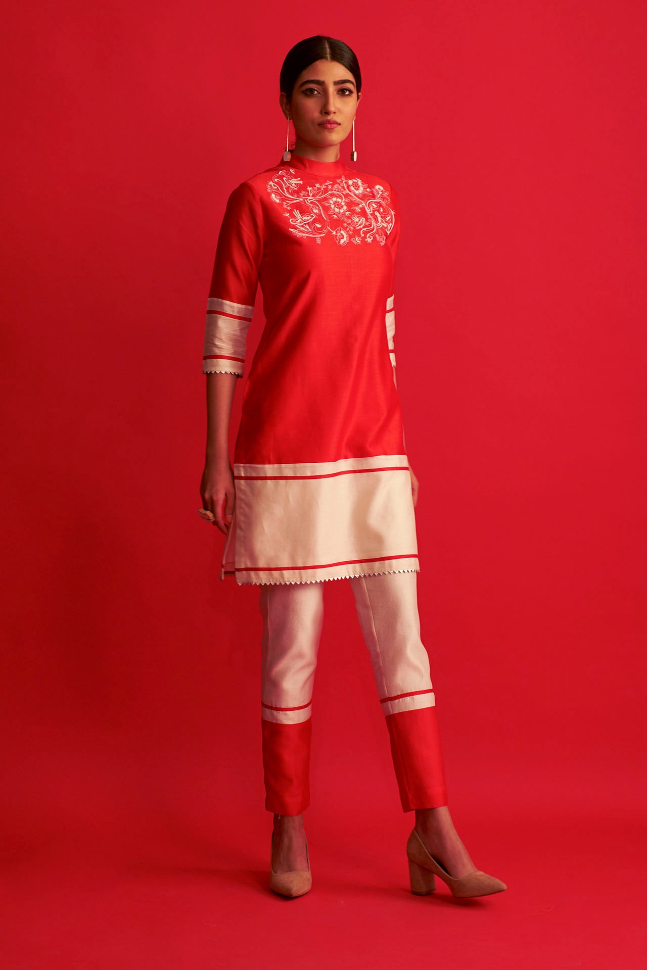 Colorblock A-Line Kurta & Pants