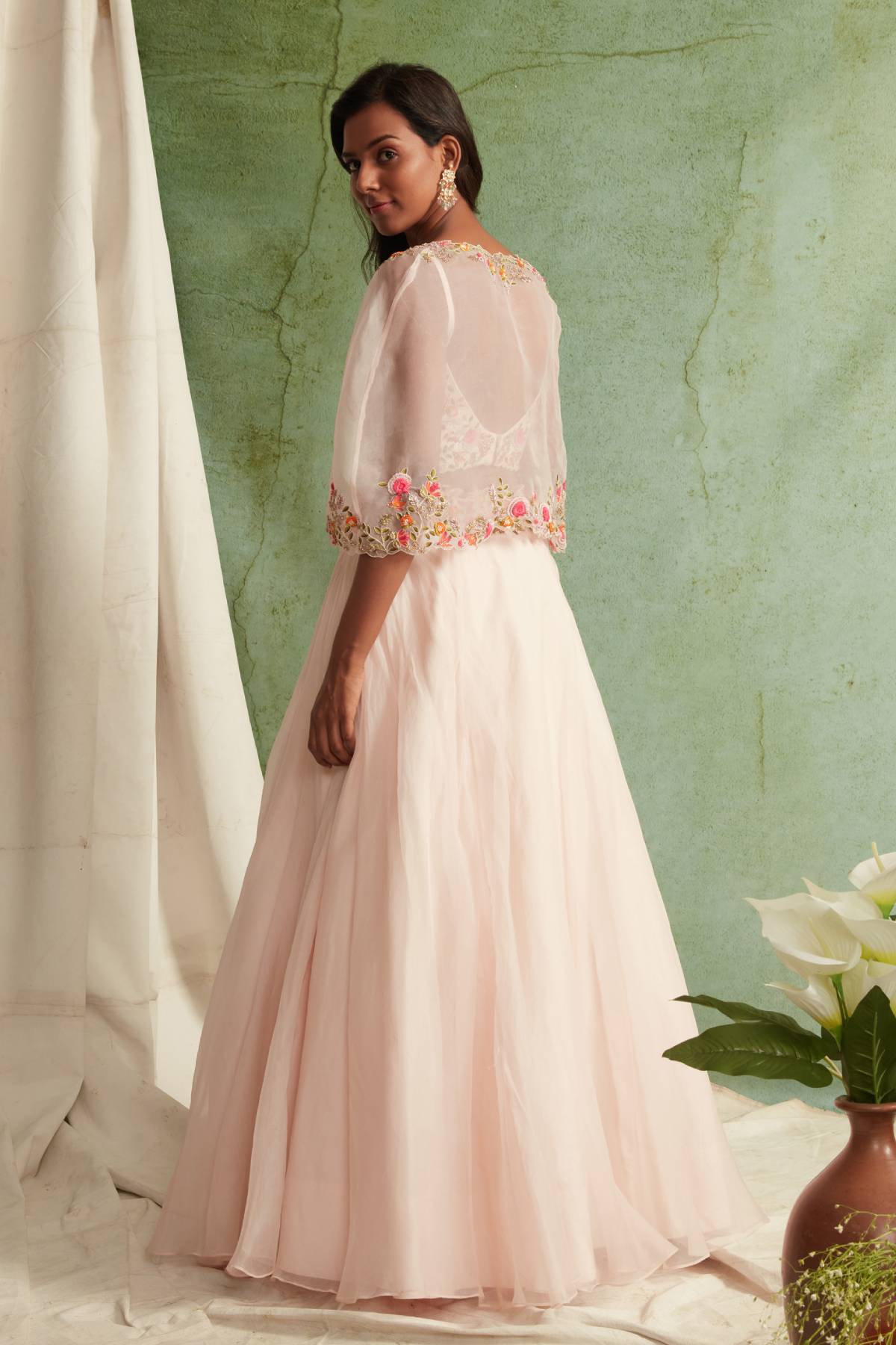 Zardosi Cape Lehenga Set