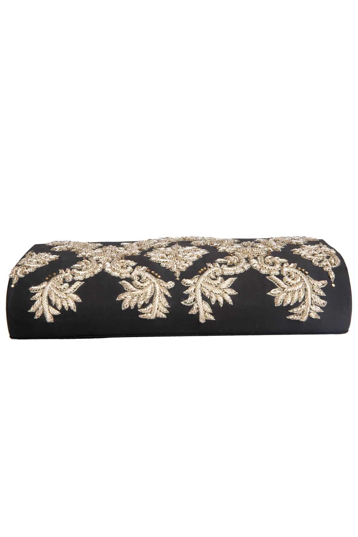Black Zardosi Embroidered Clutch