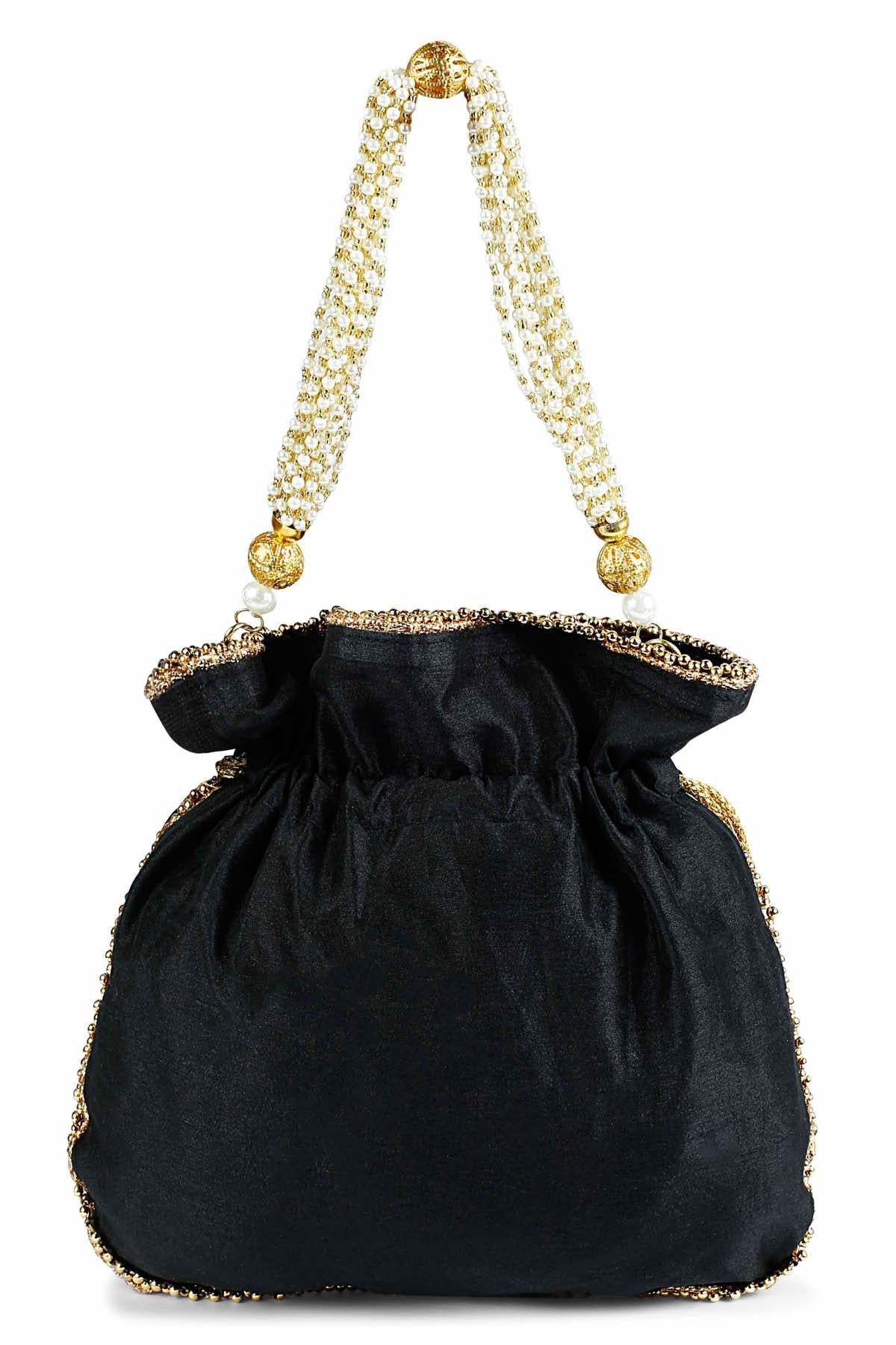 Black Zardosi Embroidered Potli