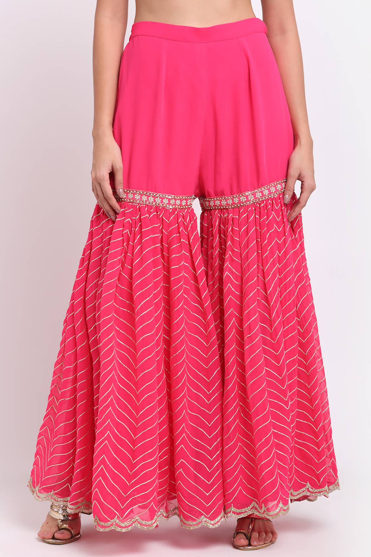 Fuchsia Gota Zardosi Sharara Set