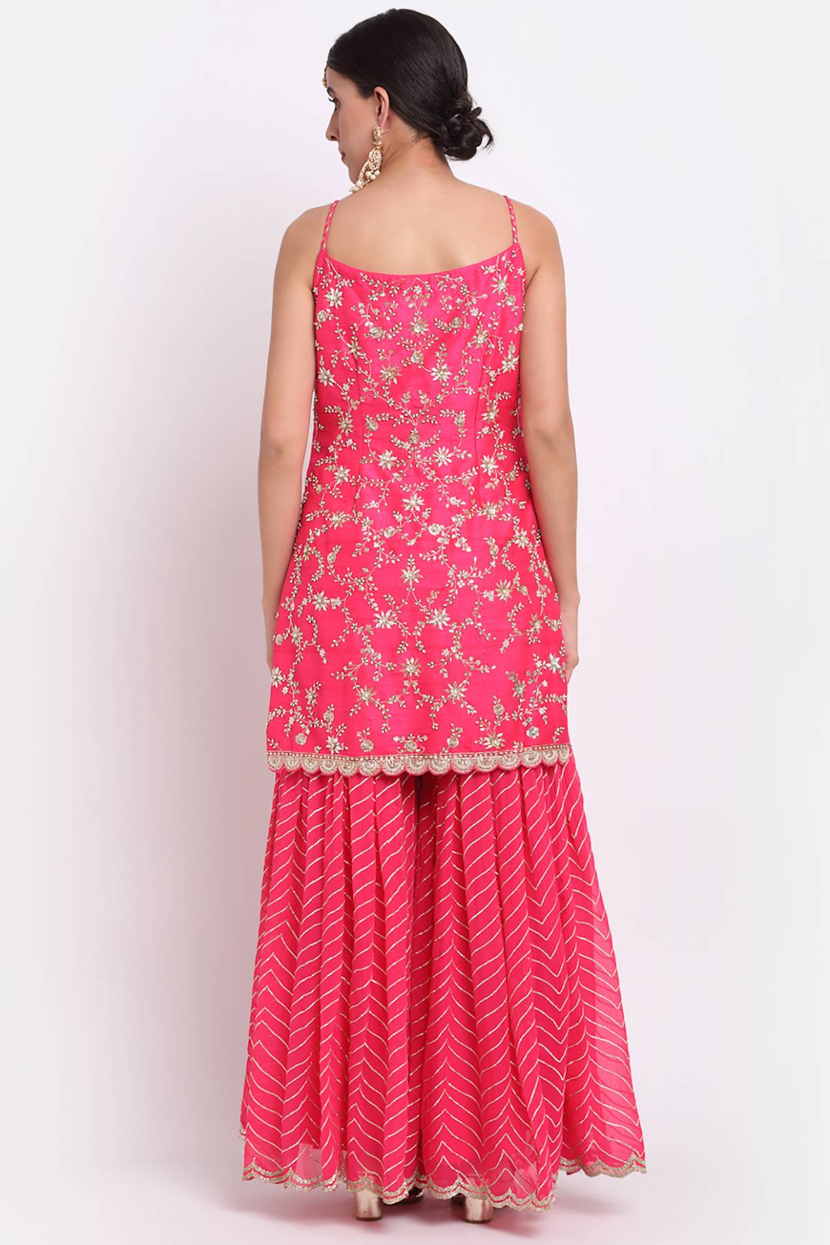 Fuchsia Gota Zardosi Sharara Set