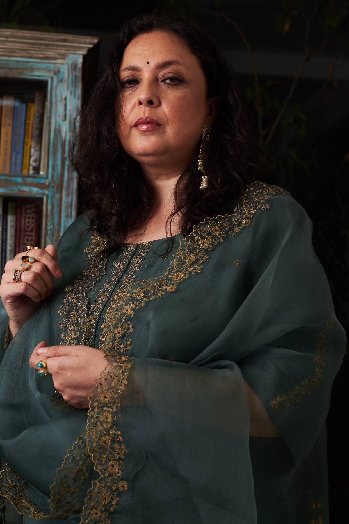 Zardosi Green Work Kurta Set