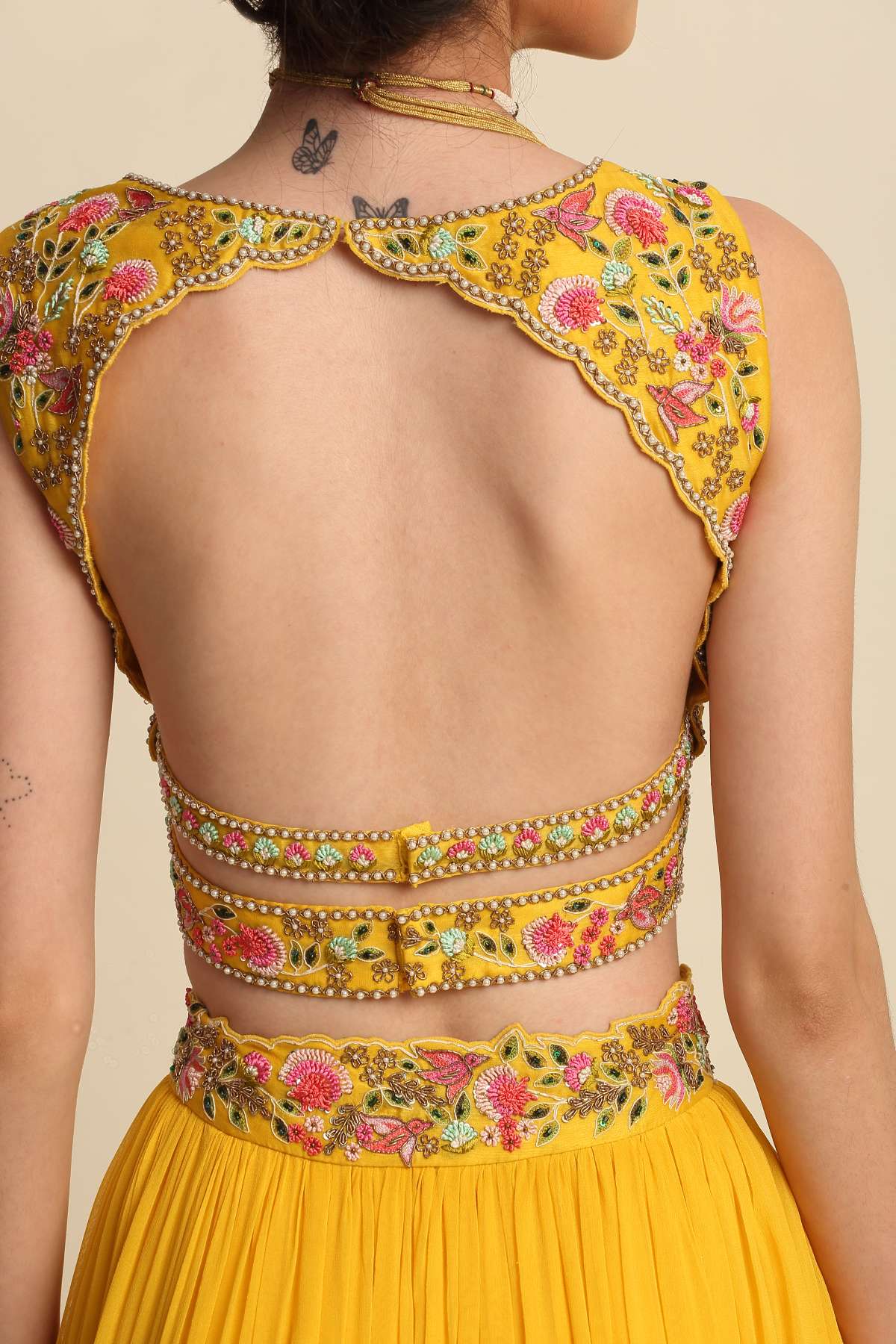 Zardosi Tiered Lehenga Set