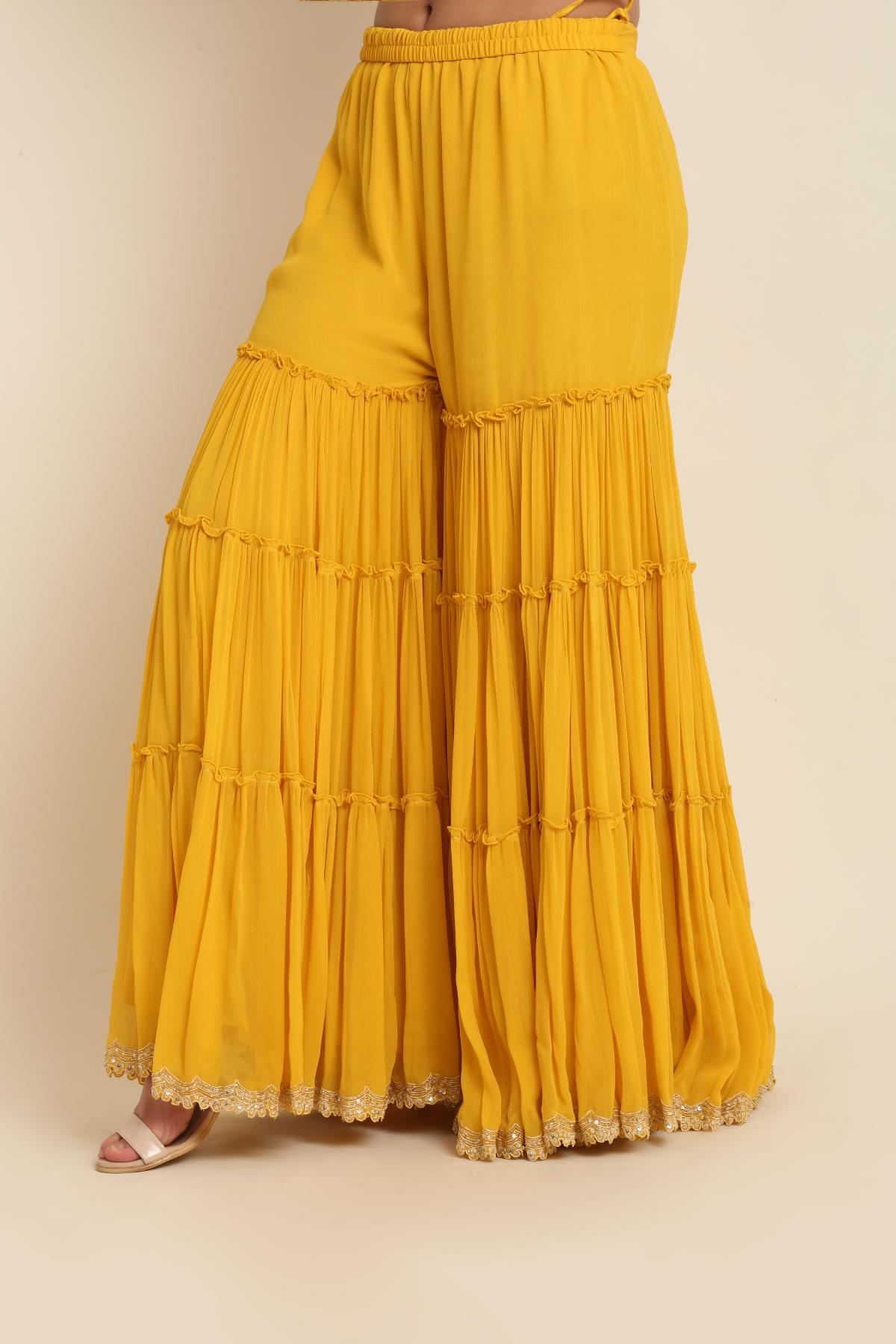 Yellow Sleeveless Kurta Set