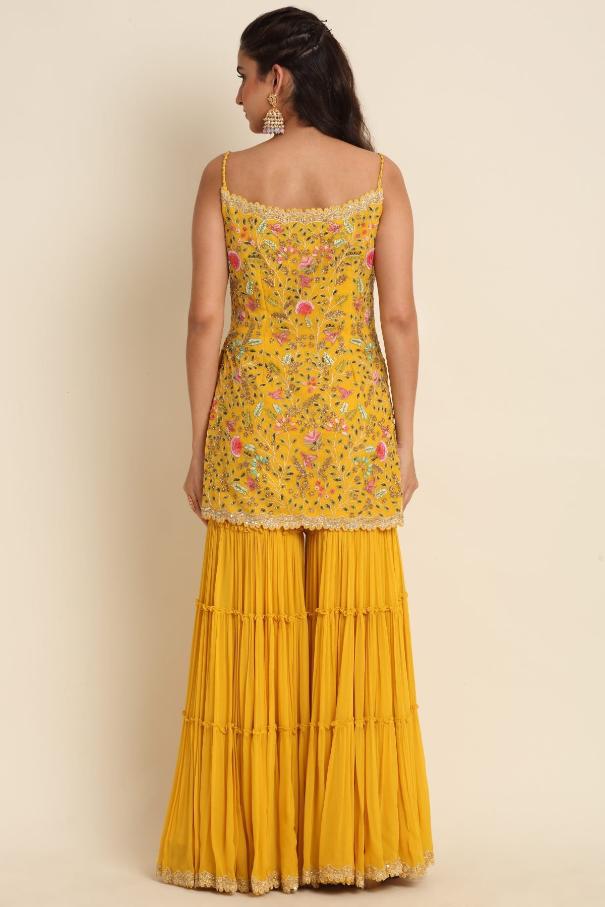 Yellow Sleeveless Kurta Set